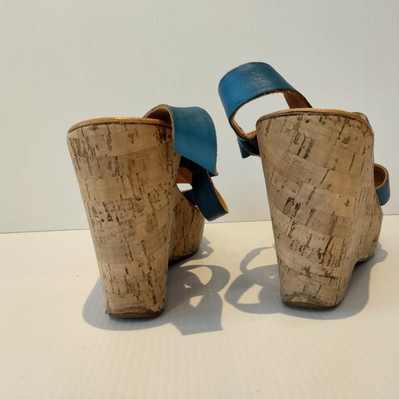 Almost NWOT Kork Ease Ava 2.0 Wedge Sandal Turquoise Blue with Cork 10 42 - Picture 6 of 10